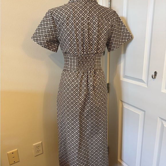 Hill House Brown and White Buttoned Shirt Dress - Picture 2 of 6